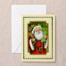 Old-Fashioned Santa Christmas Card for