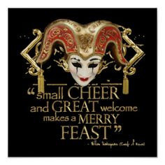 Comedy Of Errors Feast Quote (Gold Version) Print