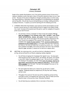 Fahrenheit 451 Fahrenheit 451 Literary Notebook People often consider ...