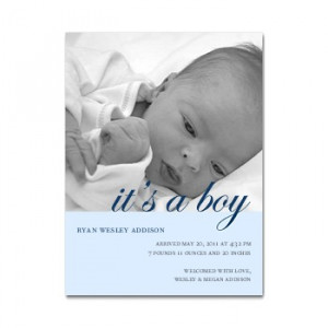 Libretto Script Blue Birth Announcement