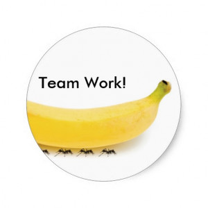 Team Work Banana & Ants - Funny Stickers