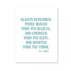 ... starting. Always Remember /// A.A. Milne quote print via etsy $6.00