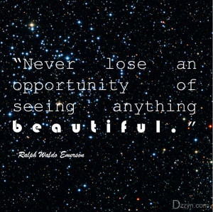12- “Never lose an opportunity of seeing anything beautiful ...