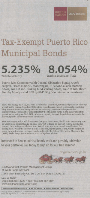 Muni Bonds Quotes: Puerto Rico - City of Carlsbad