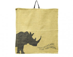 Animal Sayings Tea Towel Rhinoceros - Honey Catches More Flies than ...