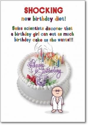 Birthday Diet Inappropriate Humorous Birthday Paper Card Nobleworks