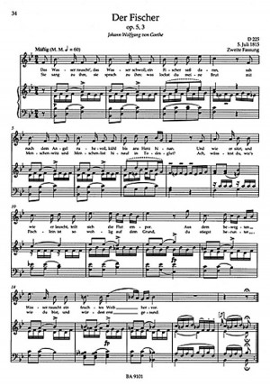 Partitura Para Voz Franz Schubert Lieder Band Hohe Singstimme