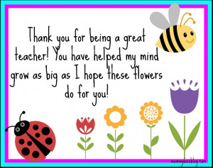 Thank You Printable for Teachers