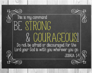 Joshua 1:9 Bible Quote Nursery Art // Chalkboard // Be Strong ...