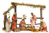 traditional Christmas nativity scene portrays the birth of Jesus in ...