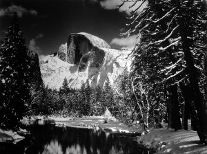 Half Dome, Merced Rriver, 1938 by Ansel Adams