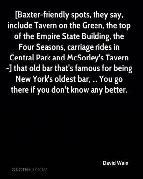 David Wain - [Baxter-friendly spots, they say, include Tavern on the ...