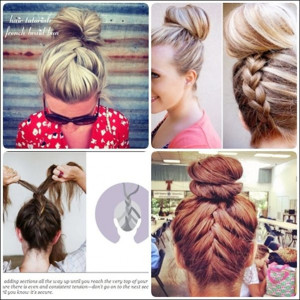 learn how to do simple French braid bunupdo hairstyles for medium ...