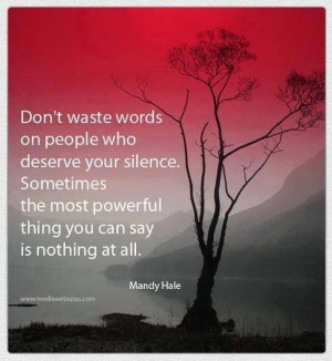 Silence says it all