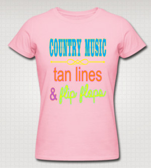 Country Music Tan Lines Flip Flops Summertime Shirt Country Outfit Tee ...