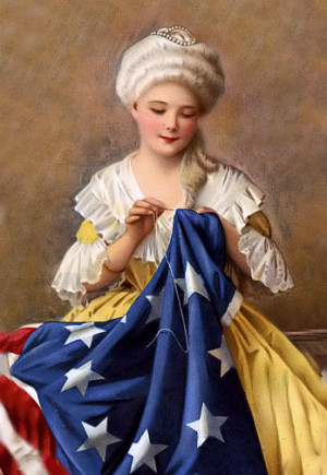 Depiction of Betsy Ross Sewing First Flag of the U.S.A.