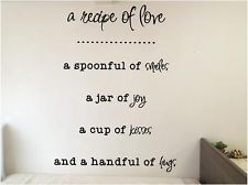 Recipe Of Love - Bedroom Kitchen Vinyl Wall Decals Quotes - Vinyl ...