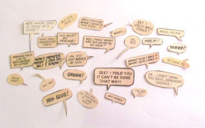 Comic book quotes set of 43 speech bubbles by PinkFlamingoEphemera, £ ...