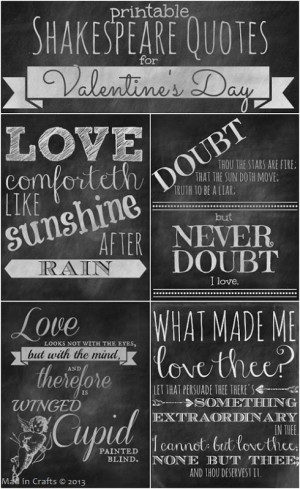 Daily Free Printable: Shakespeare Love Quote Chalkboard Prints (by Mad ...