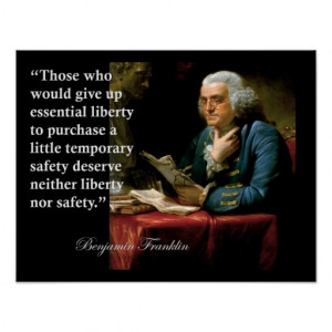 Benjamin Franklin Liberty Freedom Quote Print