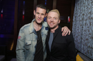 Matt Smith (left) hanging with Simon Pegg at the Comic-Con party for ...