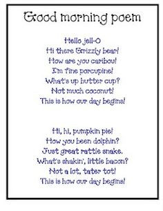 good morning poem more cute sayings and quotes fun schools ideas ...