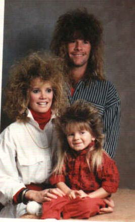 Bad Hair Family - Funny picture of 80s family with really bad hair