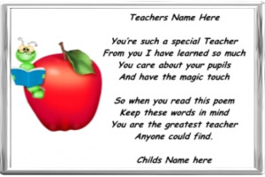 Thank You Poem For Teacher End of term teacher thank you