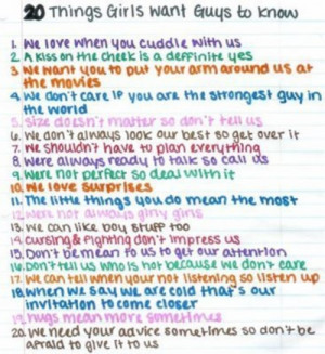 Quote's ( 20 Thing's Girl's Want's Guy's To Know?) Lmao