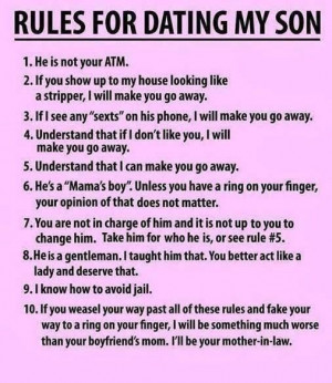Rules for dating my son