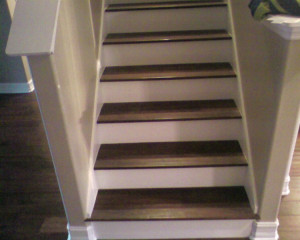 stairs with white risers source http quoteimg com hardwood stairs ...