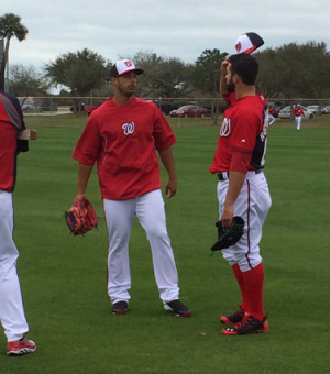 Gio Gonzalez showing fellow lefty Danny Rosenbaum a thing or two.