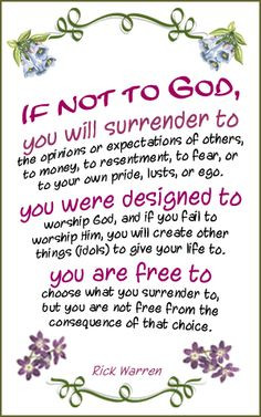 If not to God - Rick Warren More