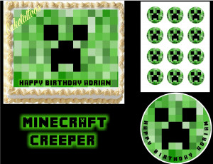 Minecraft Creeper Cake Topper