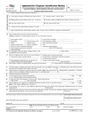 Federal Tax ID Number Form