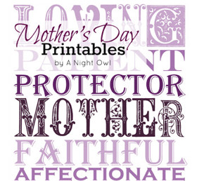 ... Owl blog has created these Mother’s Day themed subway art printables