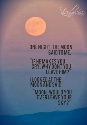 one night the moon said to me