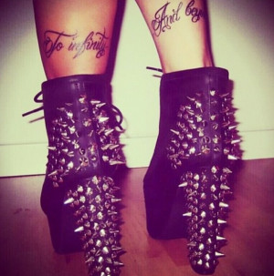 Back of leg ankle tattoo quote 