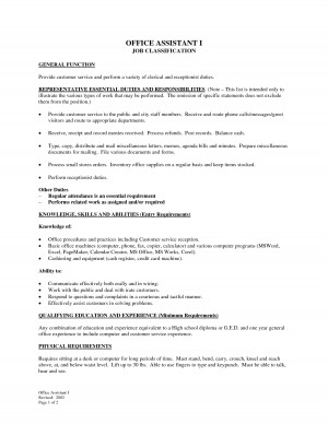 Medical Office Assistant Job Description