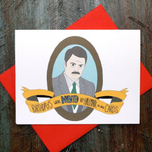 Ron Swanson Birthday Quote Card Parks and Rec