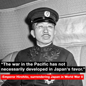 Emperor Hirohito surrendering.