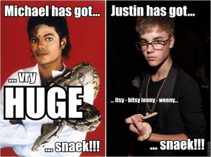 ... Funny Moments Michael Jackson macro - MJ's and Justin Bieber's snakes