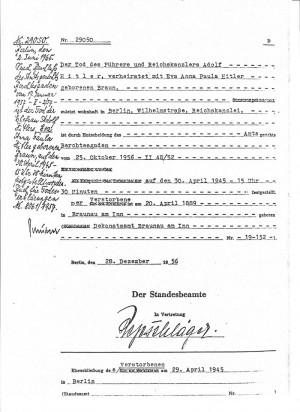 ... Interesting Historical Documents: Adolf Hitler’s Death Certificate