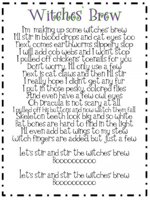 After you make the brew as you read the poem, you serve it to your ...