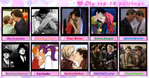 My Top Ten Pairings. by AssassinOfRome