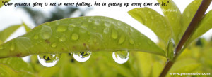 quotes facebook cover image water drops quote on falling and getting ...