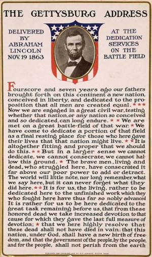 Printable Copy Of The Gettysburg Address