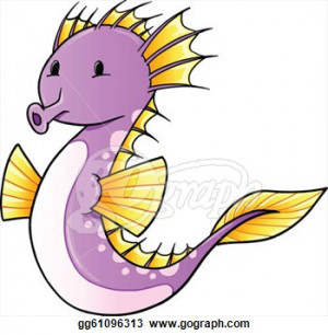 Stock Illustration - Cute Sea Horse Vector . Clipart Drawing ...