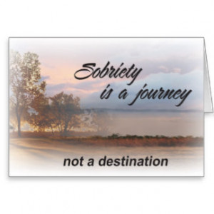 sobriety is a journey aa slogan greeting card
