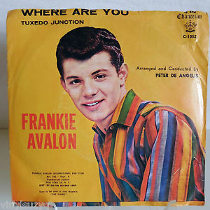 Frankie Avalon 7 45 RPM Picture Sleeve Where Are You Chancellor 1052